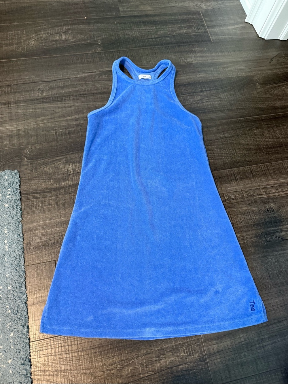 TNA Royal Blue Terry Halter Casual Dress